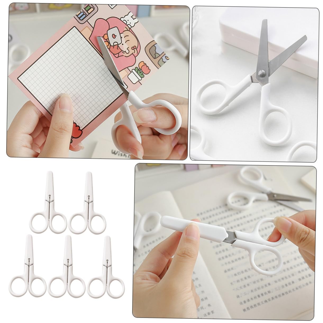 ARTIBETTER 4 Set Forbici Di Sicurezza Accessorio Per Forbici Artigianali Portatili Forbici Artigianali Per La Casa Fornitura Per Acciaio Inossidabile Bianca 5 Pezzi * 4