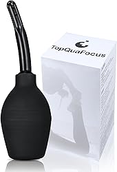 TopQuaFocus 294ml Enema Bulb Anal Douche Bulb Enema Coffee para Hombre Mujer Limpieza 4.8 'Puntas (Negro)