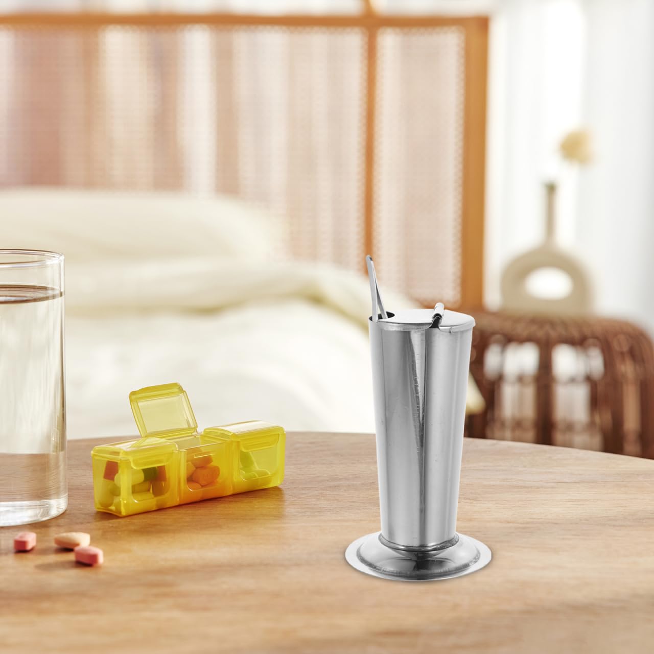 Gatuida Edelstahlgefäß Für Pinzetten Sterilisatorflasche Und Instrumentenhalter Multifunktionale Medizinische Aufbewahrung Kompakt Und Leicht 4.5X2.8X7.9 Zoll