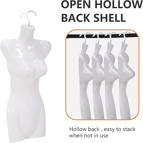 Miniatura 6 de Maniquí de costura de polipropileno (PP), maniquí de costura para torso, maniquí de costura para colgar, maniquí de ropa, con gancho de metal