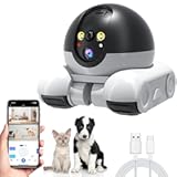 Pet Camera Home Security Camera,1080P Indoor Movable Cameras,2 Way Talk,Motion Detection,Night Vision,Wireless House Movable Cameras with APP Remote Control for Cats Dogs