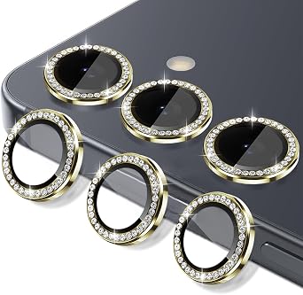 Camera Lens Protector for Samsung Galaxy S25 Plus, Tempered Glass Lens Protector Fits for Samsung Galaxy S25 Plus Diamond Gold