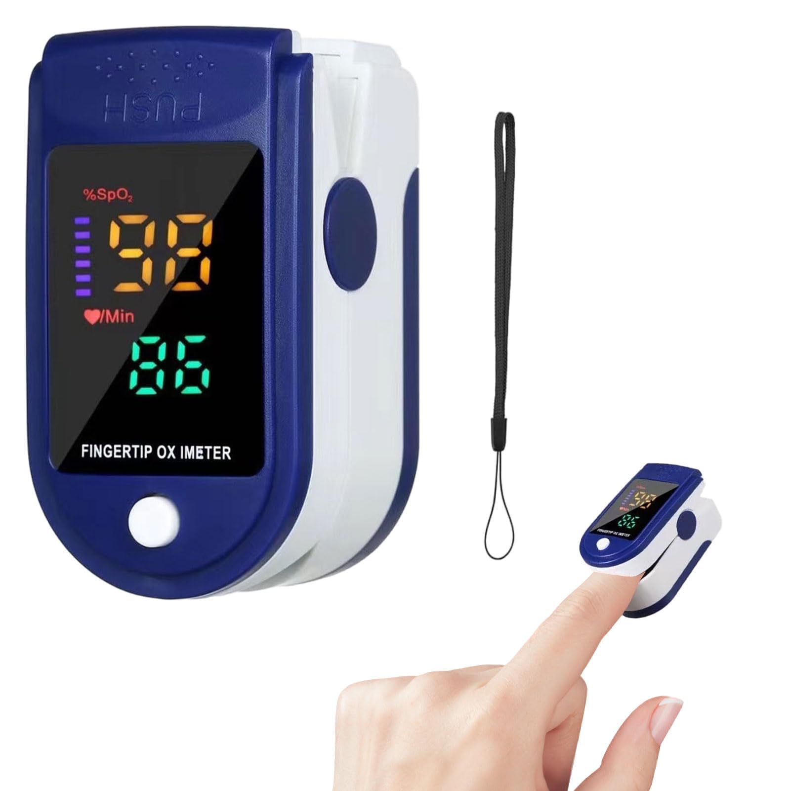 Pulse Oximeter,Oxygen Monitor Finger Adults,Pulse Oximeter,Blood Oxygen Monitor Finger Saturation with LED Display
