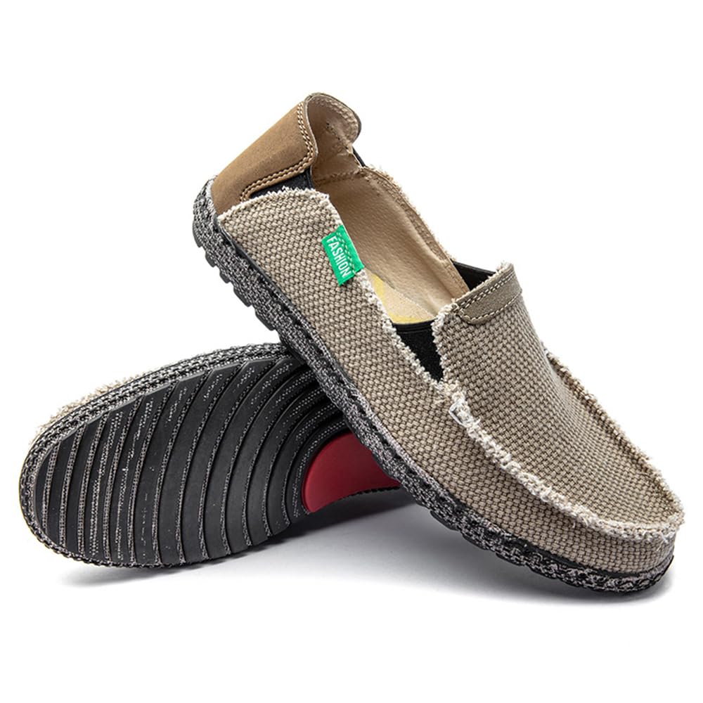 JAMON Herren Canvas Schuhe Slip on Deck Schuhe Bootsschuhe rutschfest lässig Loafer flach Outdoor Sneakers Walking
