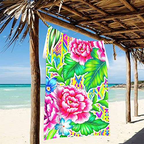 Amazon.co.jp: 大型ビーチタオル、カラフルなメキシコの花柄、サンド