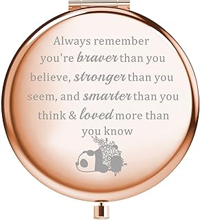 WSNANG Panda Makeup Mirror Panda Bear Animal Lover Inspiration Gift Panda Compact Pocket Mirror for Friend Daughter Mom Panda Lover Gift (Rose Gold)