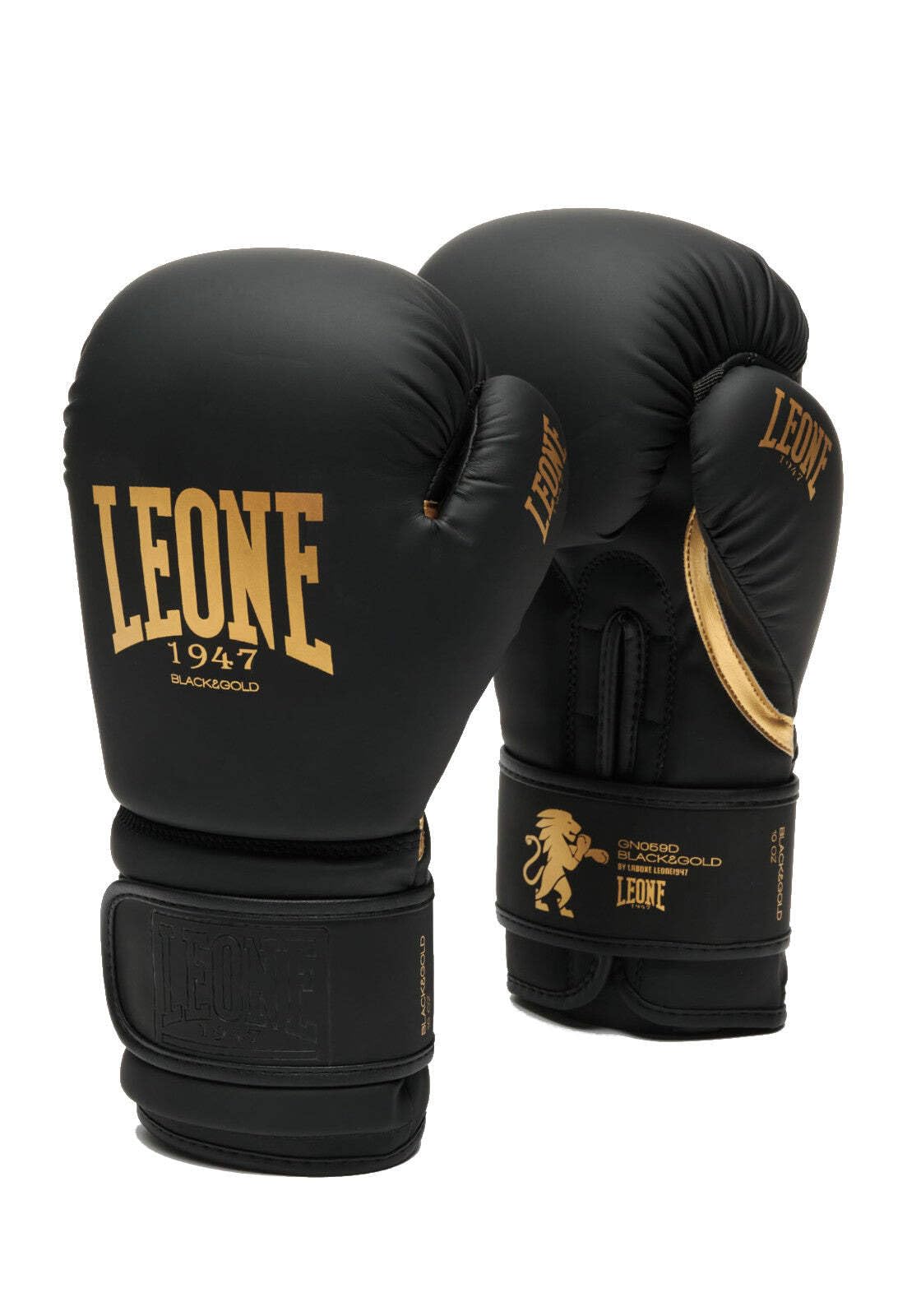 Leone 1947 Boxhandschuhe Schwarz/Gold - Boxhandschuhe für Boxen Kickboxen Sparring Muay Thai