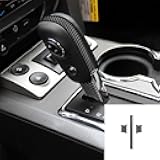 3pcs Premium Soft Real Carbon Fiber Sticker Decal Compatible with Ford F150 2009 2010 2011 2012 2013 2014 Center Console Gear Shift Knob Cover Trim Interior Accessories. (Black)