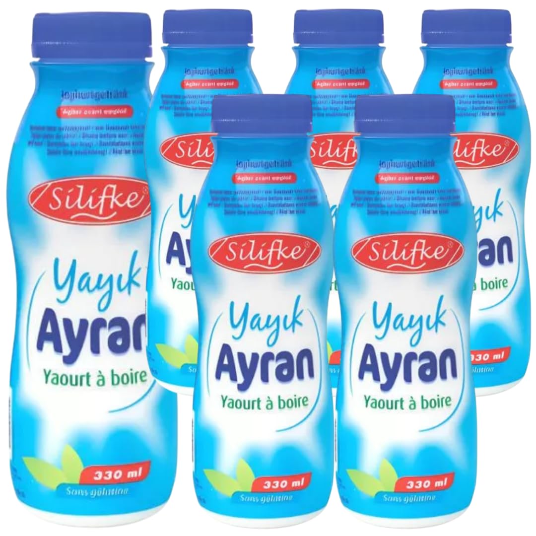 Silifke Ayran - Bebida de yogur con leche, práctica y refrescante 330 mililitros, 6 bebidas