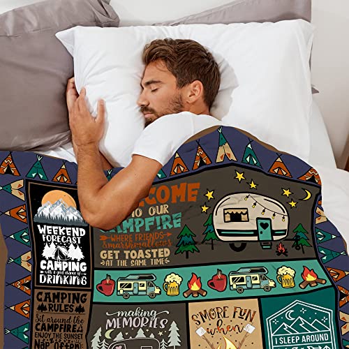 Camping-Blanket-Camping-Lovers-Gift-Ideas-for-Men-or-Woman-Super-Soft-Throws-Flannel-Fleece-Blankets-Gifts-for-Camper-Outdoor-Campsite-Outdoors-RV-Travel-Hiking-Bed-Sofa-Couch-60x50