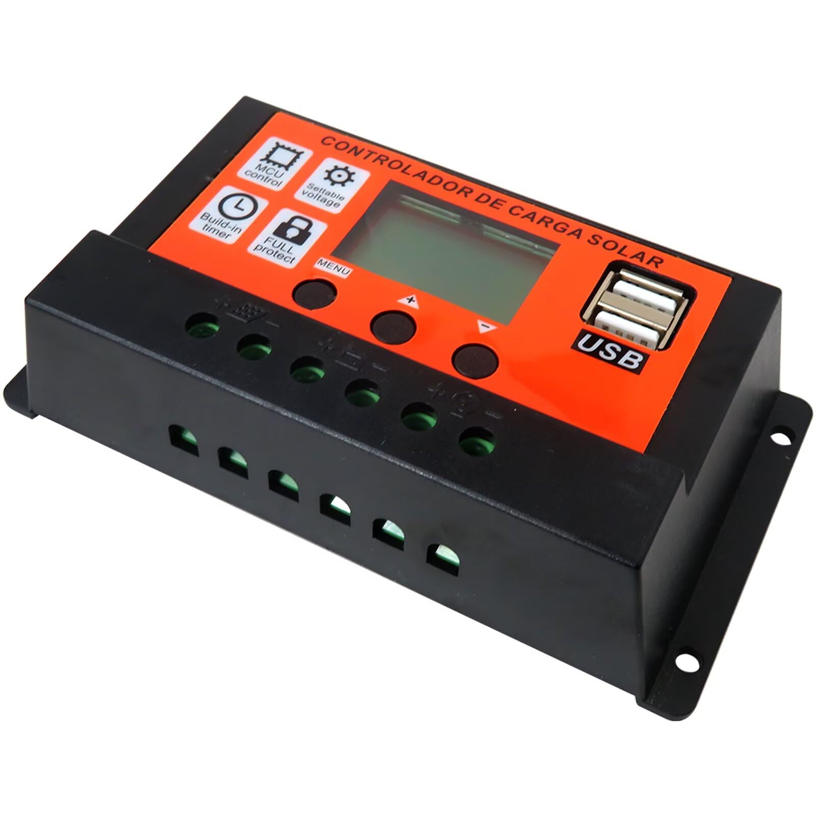 New Version MPPT Solar Charge Controller 100A 12V/24V Auto Solar Panel Intelligent Regulator with Dual USB Port LCD Display Orange-image-36