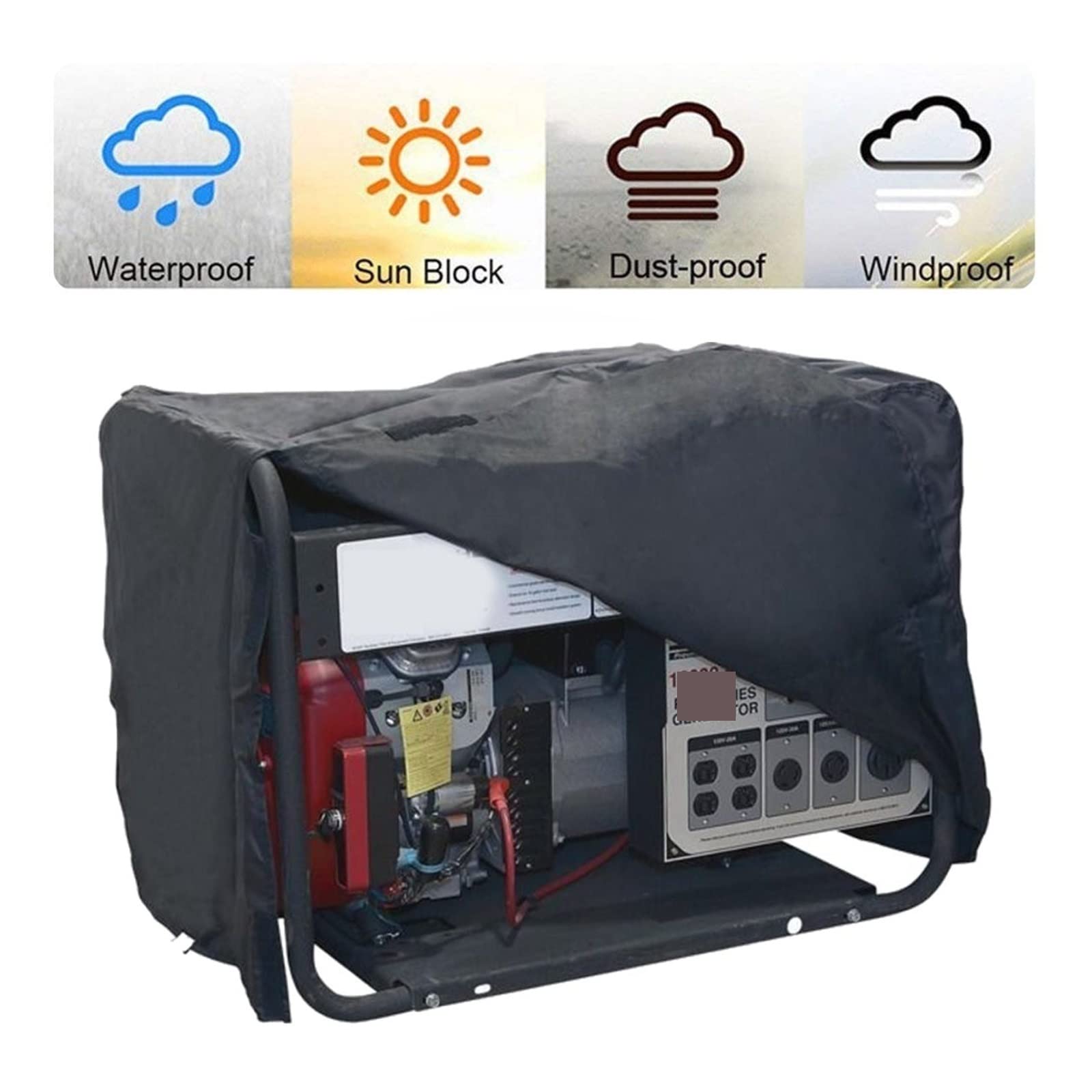 Cubierta Negra for generador de 3 tamaños, Cubierta Protectora a Prueba de Viento, toldo, Refugio Impermeable, Tela Oxford, Cubiertas Multiusos, protección Perfection (Size : 81x61x61cm)
