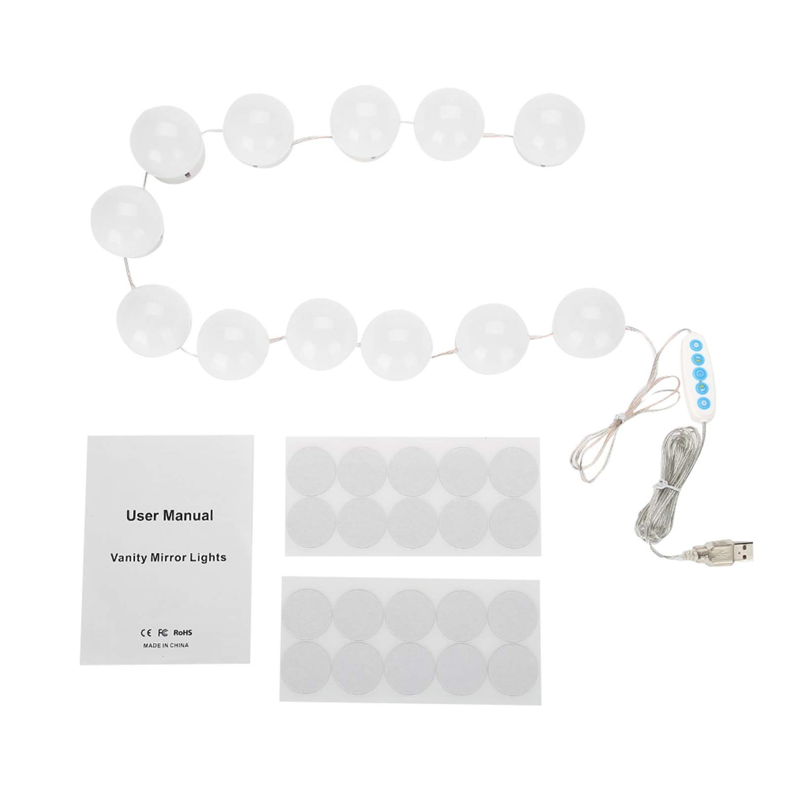 LED Mirror Light Kit, Double Button Control LED Makeup Mirror Lamp, Dress Up Beginner Professional Makeup Artist for Makeup Lovers