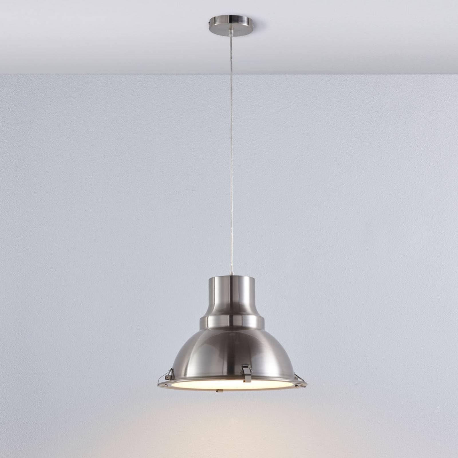 Lindby lámpara colgante en níquel satinado, luminaria suspendida | e27, diseño industrial para cocina, sala de estar, salón, pasillo, comedor