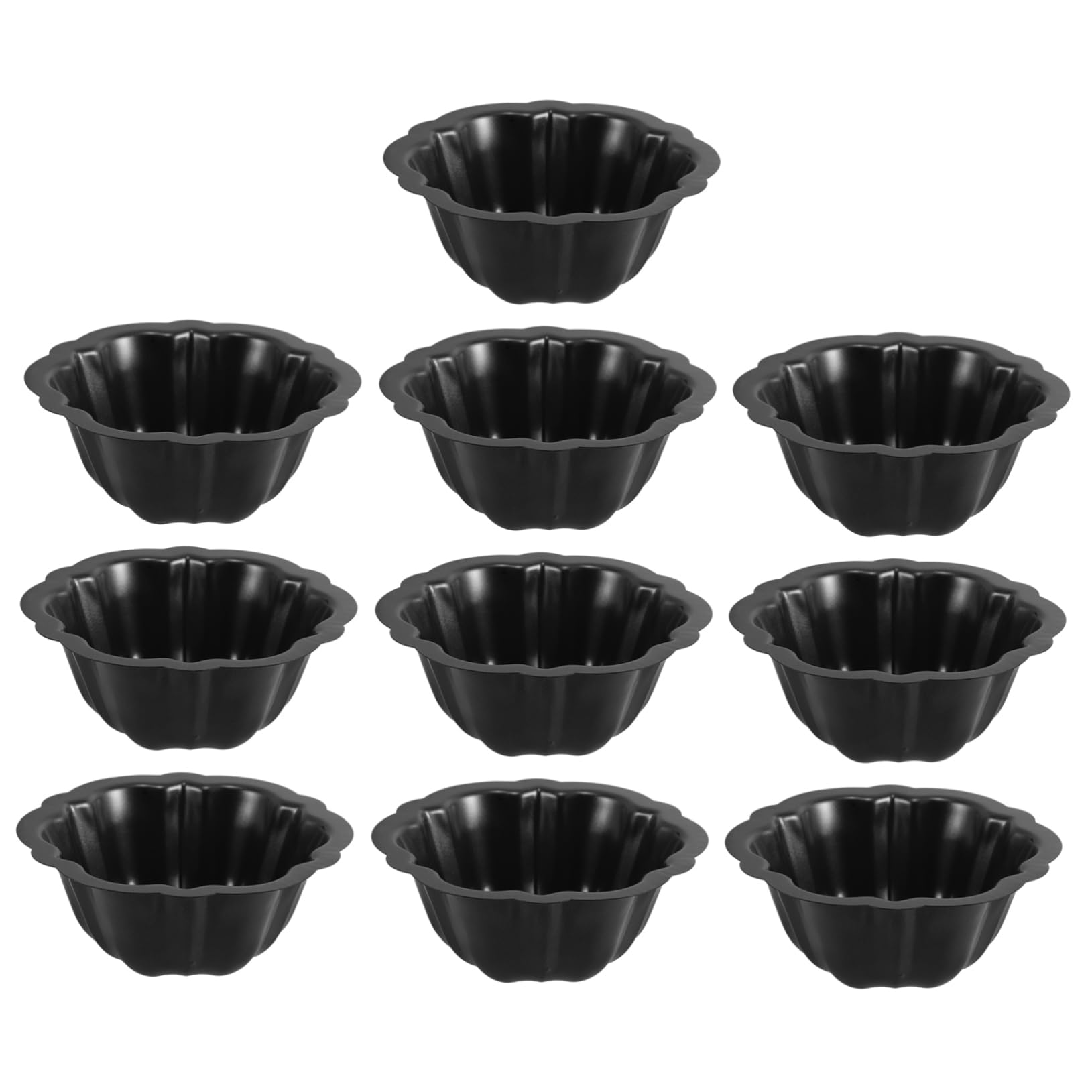 SOIMISS Molde para Hornear Pasteles Pequeños Antiadherente 10 Piezas Negro | Formas Corazón, Redonda y Cuadrada, Patrones de Dibujos, Acero al Carbono Recubrimiento
