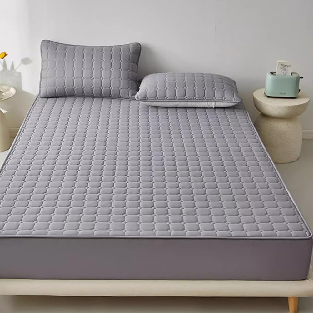 Queen Mattress Pad, 2-12" Deep Pocket Protector Ultra Soft Quilted Fitted Topper Cover Fit for Dorm Home Hotel, College Dorm Room Essentials, Hypoallergenic Mattress Topper,Pink,180x220cm