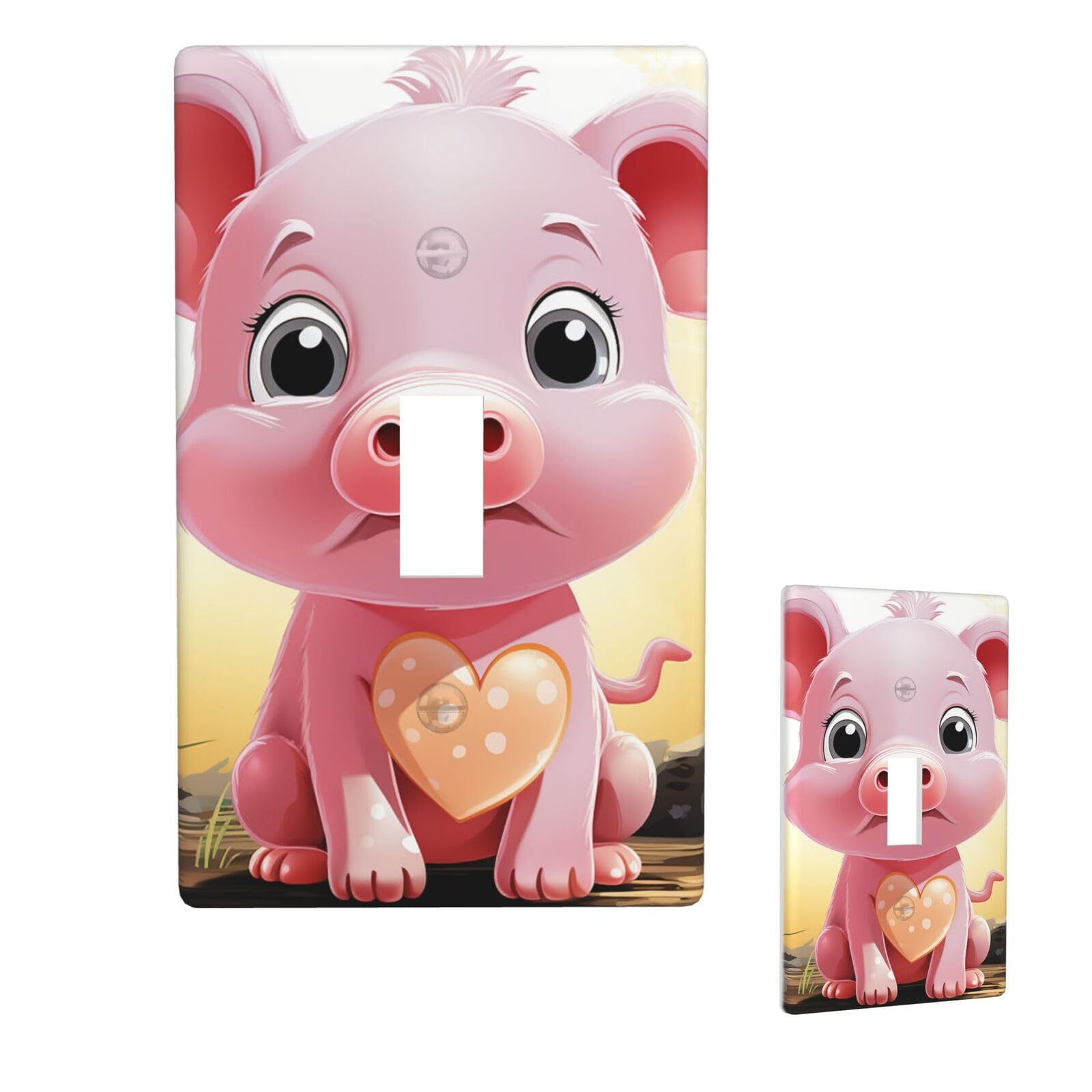 1 Gang Single Toggle Wall Plates, Unbreakable Decorative Light Switch Plate Covers Smiling Electrical Switchplate Cover Faceplate For Bathroom Kitchen Decor