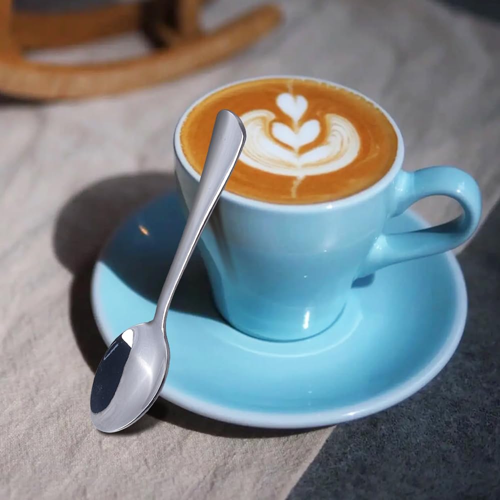 homEdge Cucchiaino da caffè in acciaio inox, 12,7 cm, mini cucchiaini da caffè per dessert e tè Demitasse, set da 12