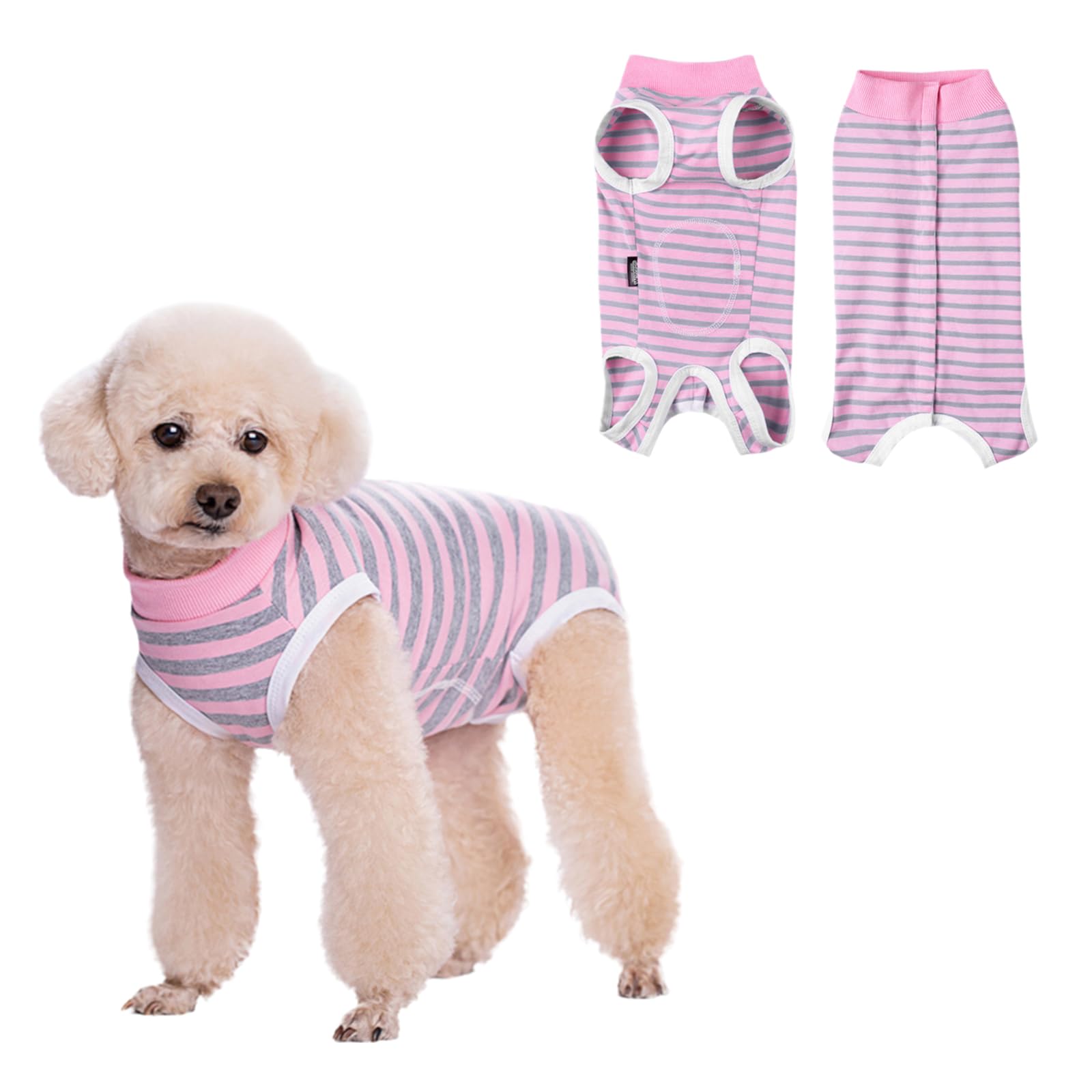 PLUSHCEWT Dog Recovery Suit,Recovery Suit for After Surgery Male/Female Dogs,Anti-Licking Puppy Medical Surgical Suits,Cone E-Collar Alternative Pet Vest,Dog Abdominal Wounds Protector (Pink, XS) — image 1