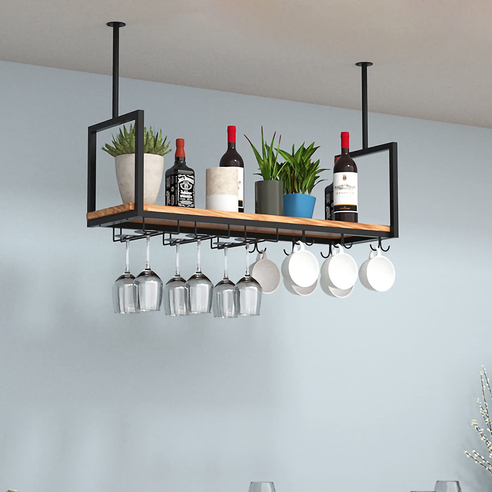 Porte-bouteilles de plafond en métal DASHADAO pour aménagement haut de gamme