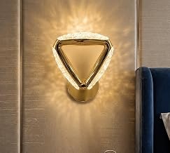 SINOMAN Stylish Flush Mount Acrylic Crystal Wall Light Decorative Ring Design Fixture Lamp 3 in 1 Color Changing, Soft Lighting for Living Room, Bedroom, Hallway (Inbuilt Led)
