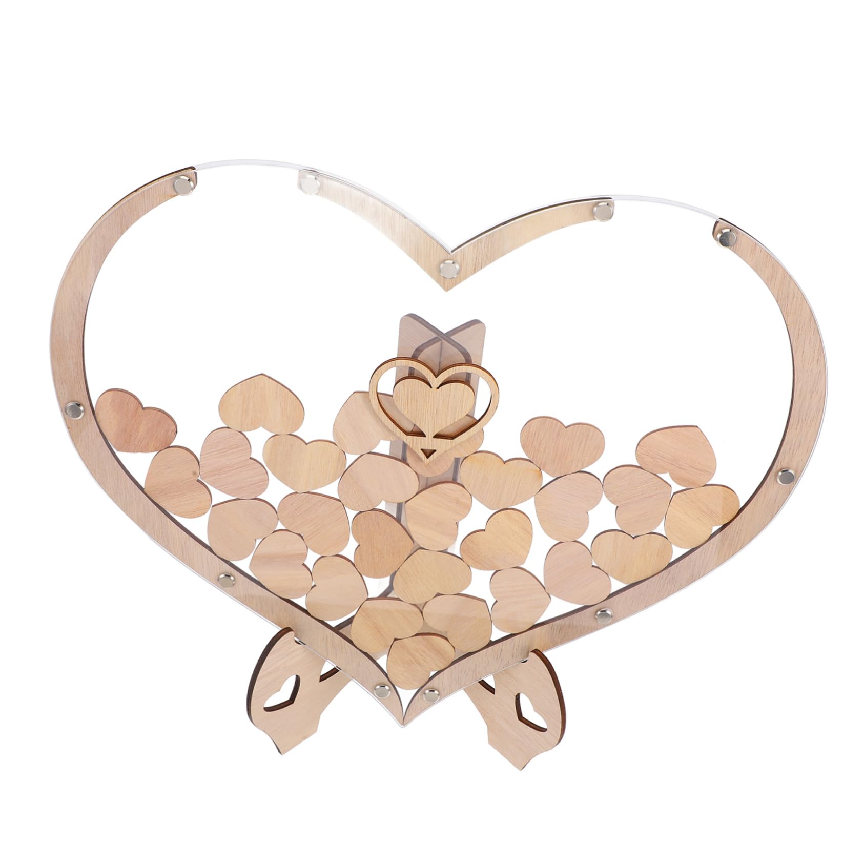 SOLUSTRE Visitas de Boda en Forma de Corazón de Madera, Decoración Creativa y Romántica para Ocasiones Obsequios Diseño Único y Ambiente Cálido