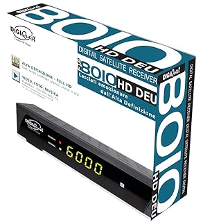 Digiquest 8010 HD DEU - Decoder satellitare Free to air DVB-S2 - funzione mediaplayer, Nero, HEVC 265 MAIN10
