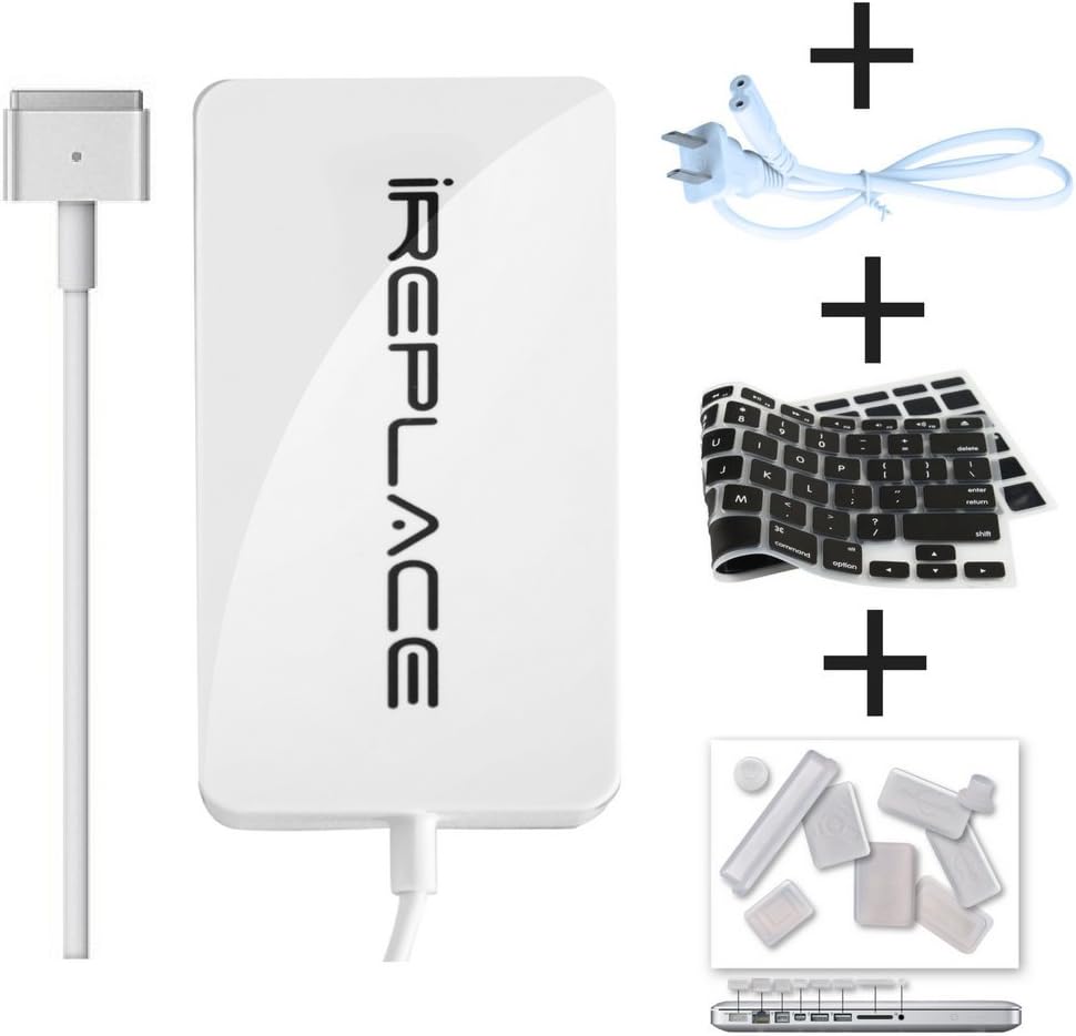 iREPLACE 45w MacBook Air Charger Replacement Power Adapter with Free Bonuses - Super Strong Power Cord Standards - 100% Safe and Reliable - Best Performance