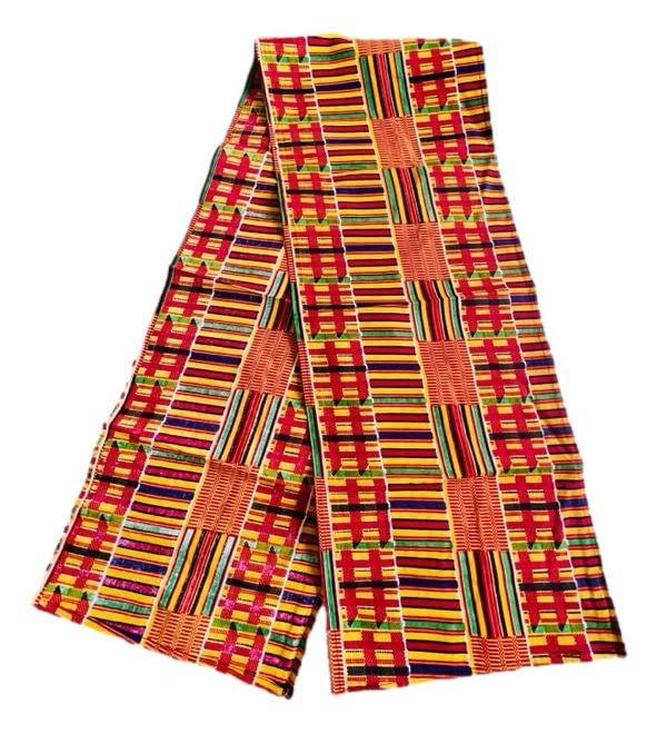 Kente African Blouse #2 with Kente Head Scarf, African Print Shirt, Kente Women's Top, African Women's Clothing, Kente Shirt4