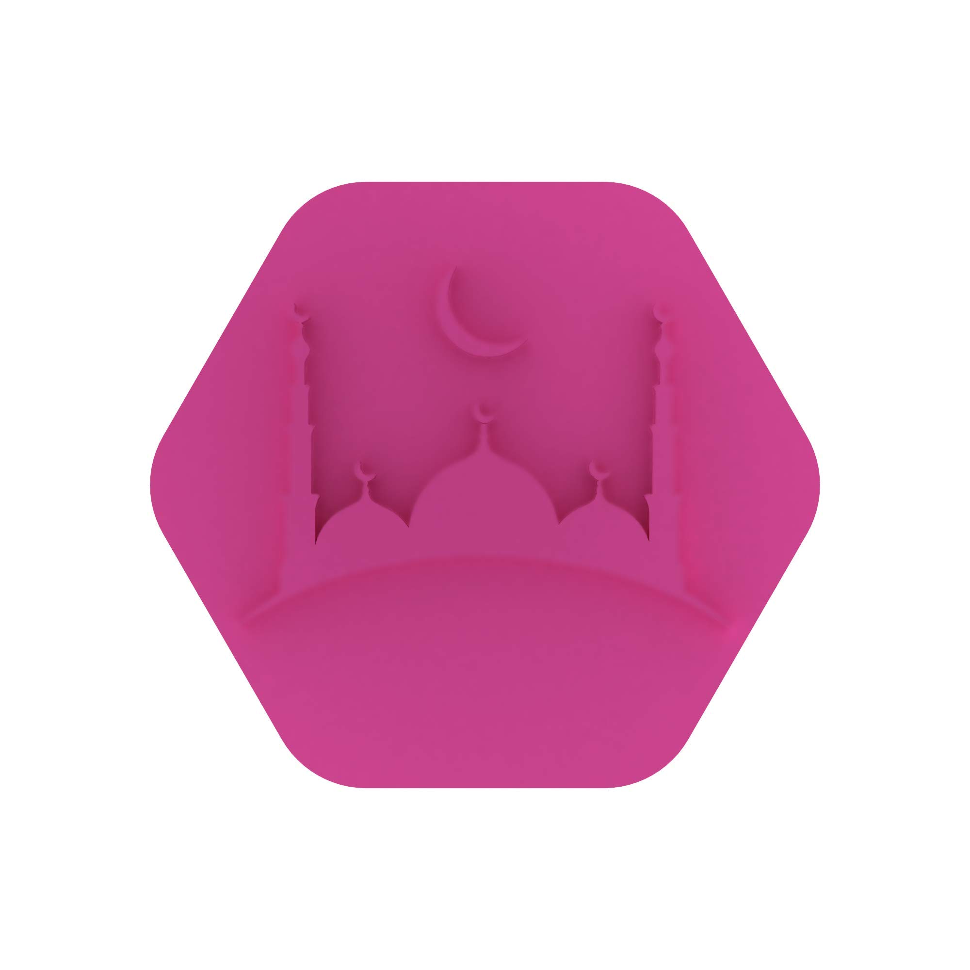 LissieLou Crescent Moon and Mosque Cookie Stamp Ramadan Celebrations Icing Fondant Embosser - Light Pink