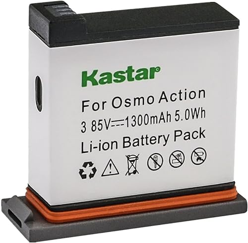 Miniatura 1 de Kastar Reemplazo de batería de 3.85V 1300mAh para DJI AB1 y DJI OSMO Cámara de acción, DJI OSMO 4K impermeable WiFi HDR Video Ángulo de 145 Negro,