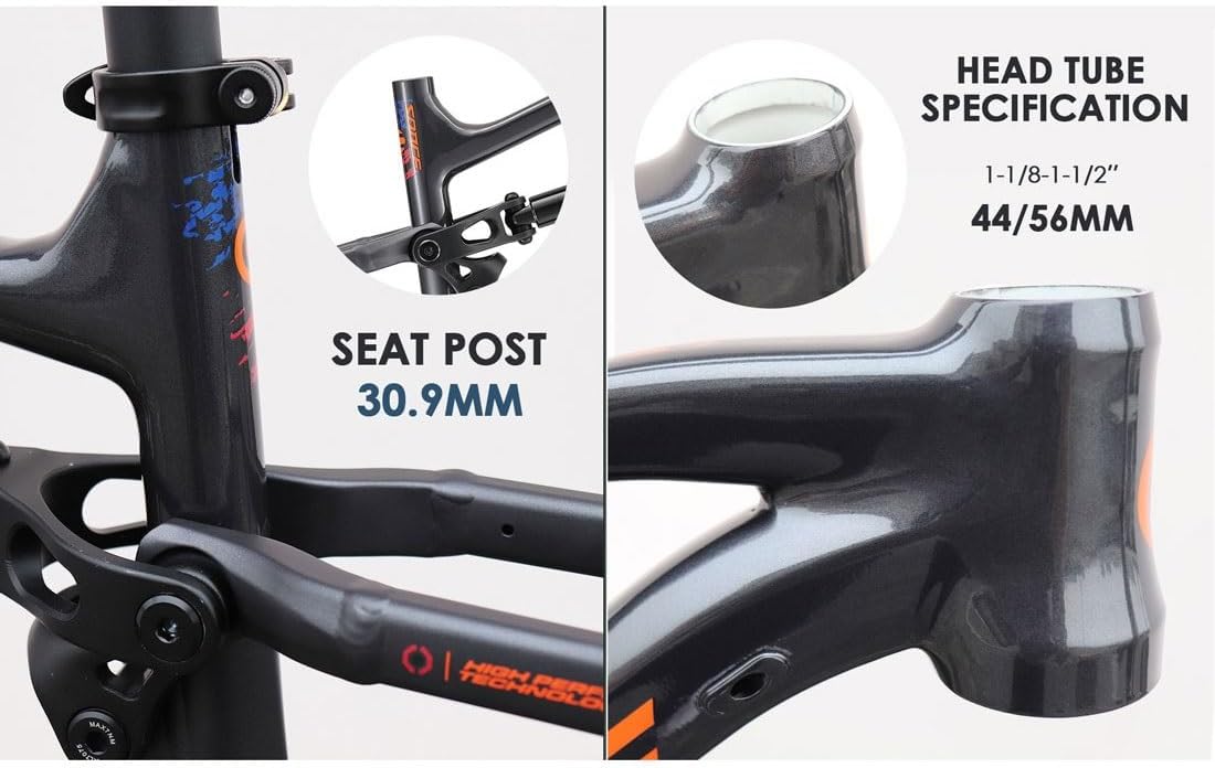 Aluminum Alloy Suspension Frame 20er Soft Tail Mountain Bike Frame 255mm DH/XC/AM Bike Frame Boost Thru Axle 148mm Disc Brake(Green)