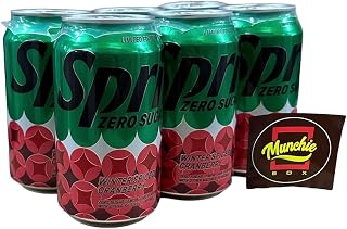 Winter Spiced Cranberry Sprite - Munchie Box Stash (Zero Sugar, Pack of (6) 12 Oz Cans)