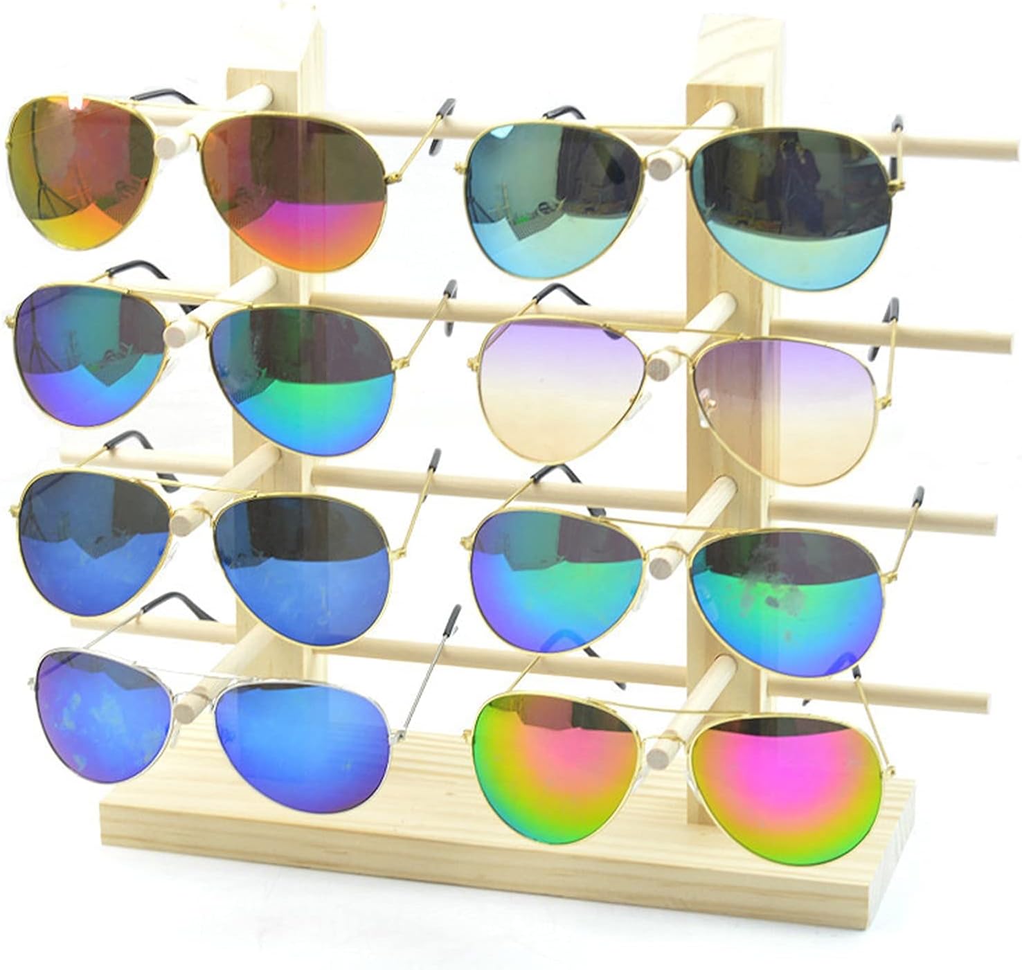 Sun Glasses Eyeglasses Wood Display Stands Shelf Glasses Display Show Stand Holder Rack 9 Sizes Options Sunglasses Display Stand (Color : 4) (8)