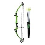 Genesis Original Compound Bow & Arrow Kit- Adjustable Riser, 15-30 Draw Length, 10-20 lb Draw Weight, All Skill Levels, Draw Hand - Left, Green