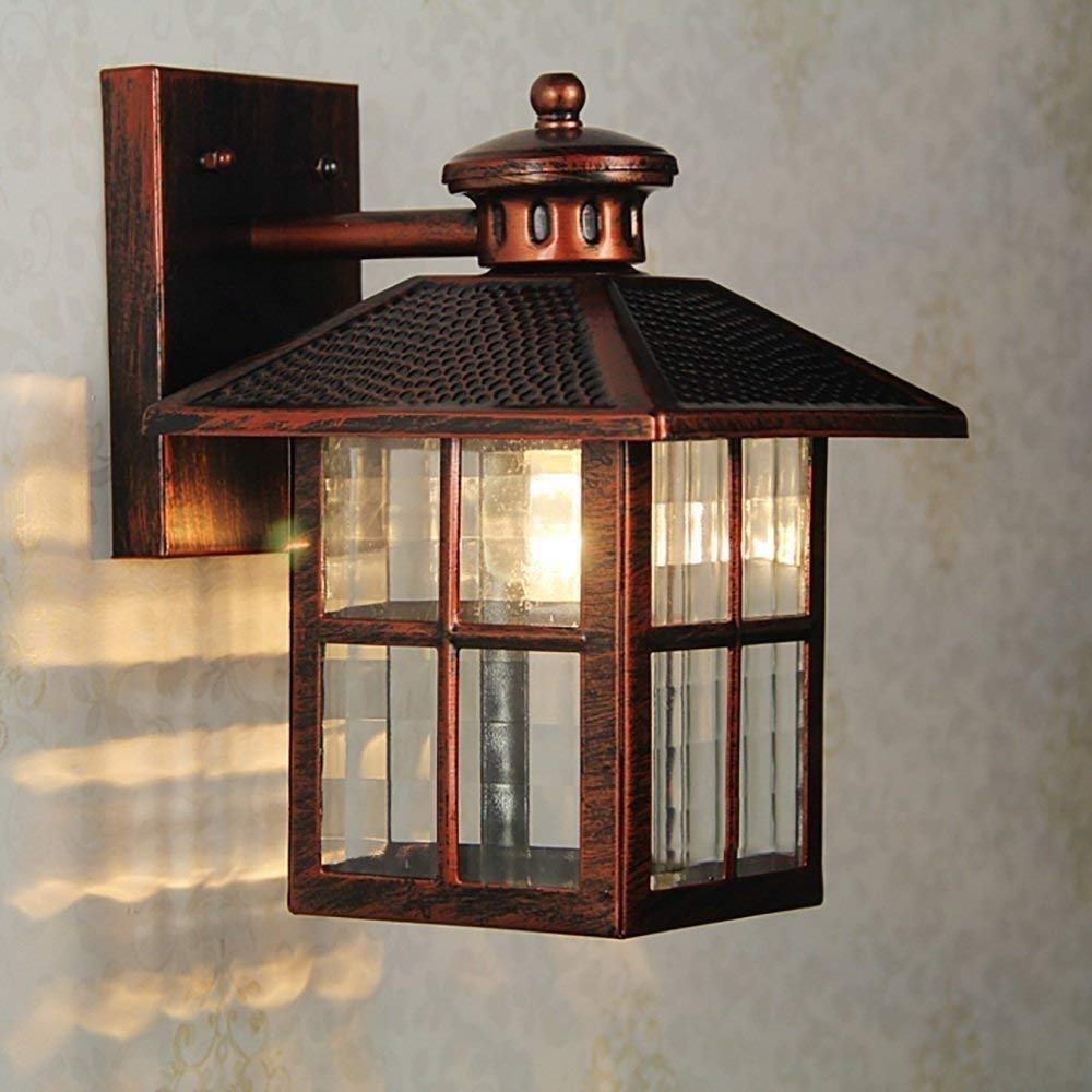 Lampe murale extérieure rouge antique pour escalier et terrasse