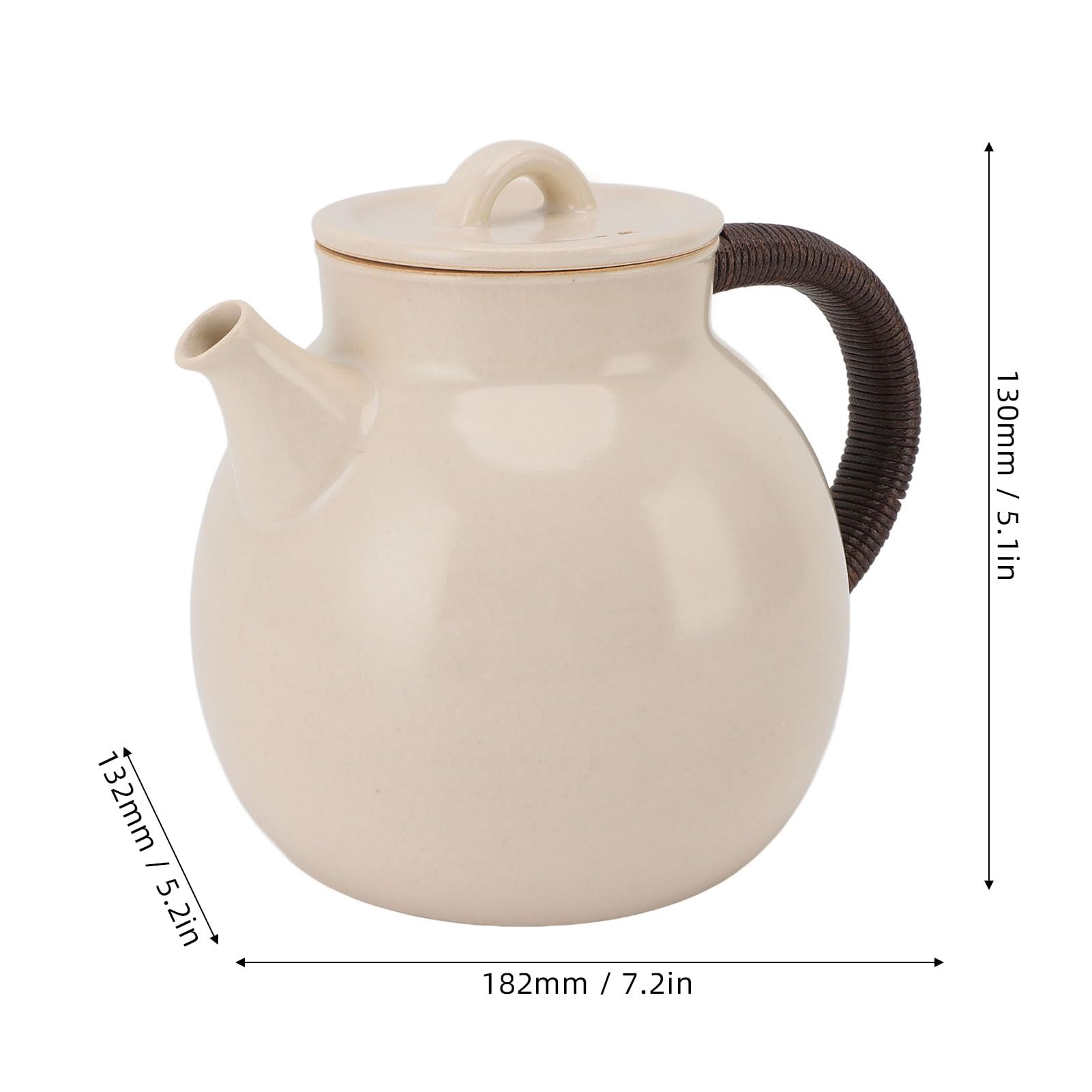 800 Ml Porcelanowy Dzbanek do Herbaty żaroodporny Ceramiczny Czajnik do Herbaty Uchwyt Zapobiegający Oparzeniom Czajniczek na płytę kuchenną z opływową wylewką Kuchenki Indukcyjnej Kuchenka