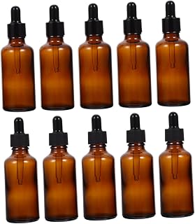 WOONEKY Frasco Gotero De Vidrio 20ml para Aceites Esenciales 10 Piezas Color Marrón Adecuado para Viajes y Cosméticos Tapa a Prueba De Fugas Aromaterapia y De