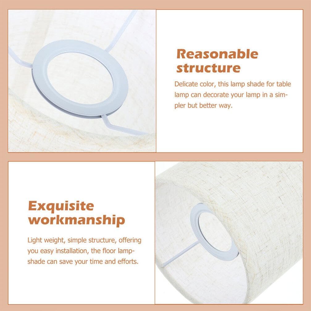 2pcs Vintage Small Lampshade Light Socket Linen Fabric Floor Lamp Shade for Indoor Use Drum Style Light Cover Eye-caring Design for Home Decor