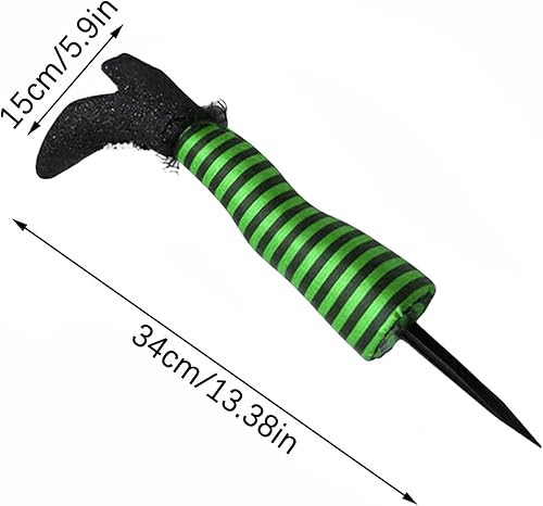 Miniatura 7 de Estacas de pata de bruja para patio, 1 par de patas de bruja malvadas de Halloween boca abajo, decoración de jardín, pata de bruja protésica con