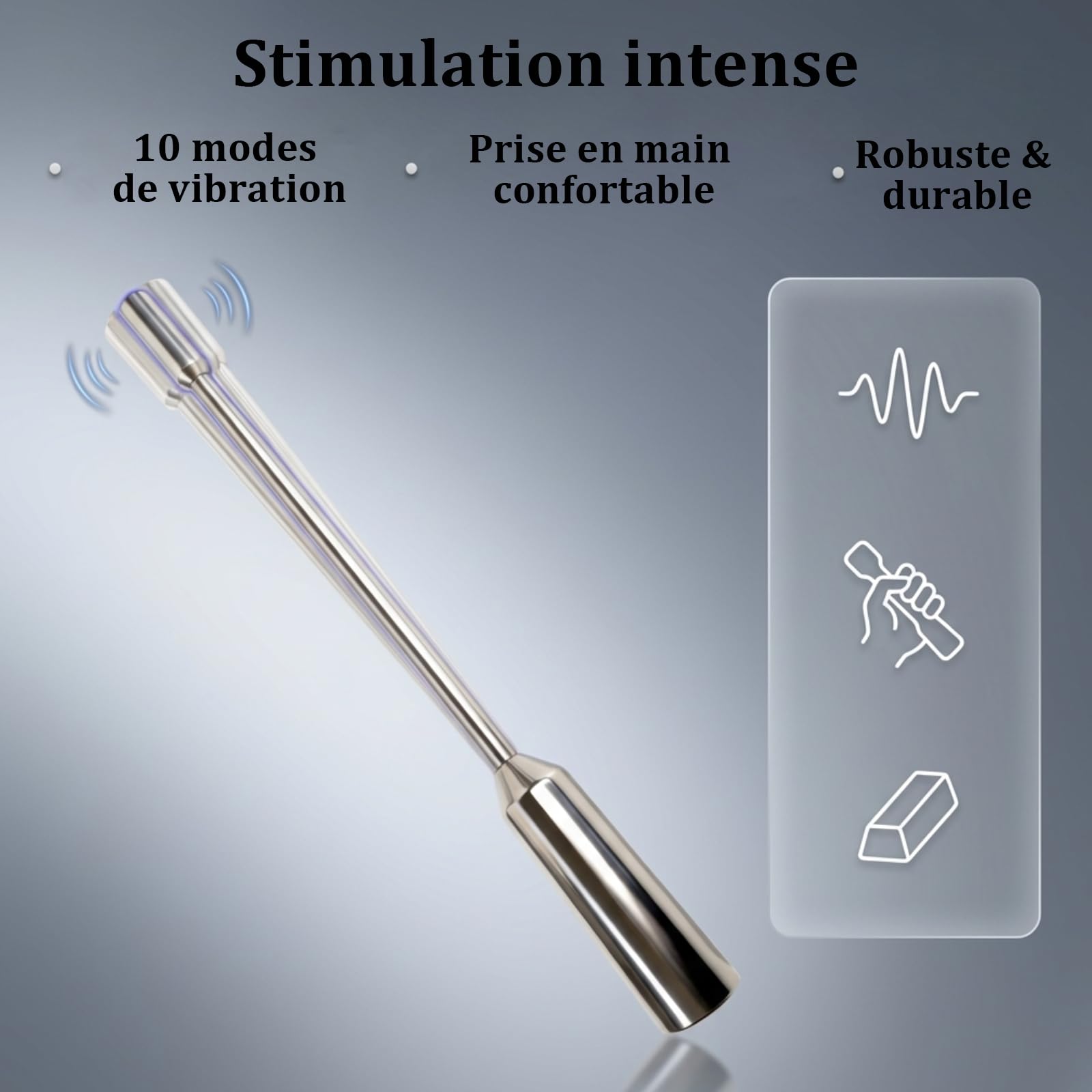 Vibromasseur Urétral Dilatateur Urétral Vibrant Masturbation Prostate Plug Uretre Vibromasseur Homme Dilatateurs Urétraux Électriques Penis en 10 Modes de Vibration Jouet Sexuelle pour Hommes, 8MM