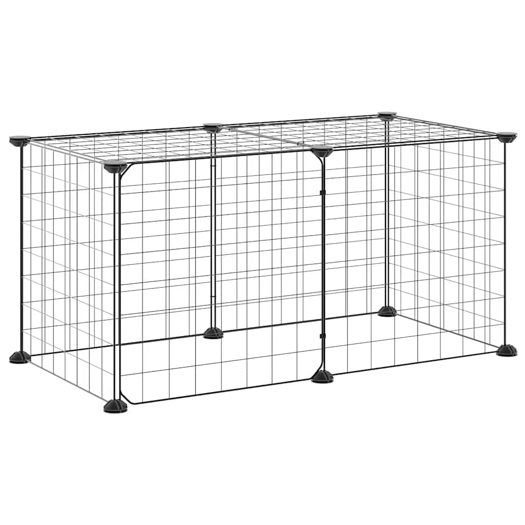 Jaula para mascotas con puerta negra de 35 x 35 cm, 8 piezas, de acero, para roedores, conejos, cobayas, hámster, ampliable para vivienda, balcón, jardín