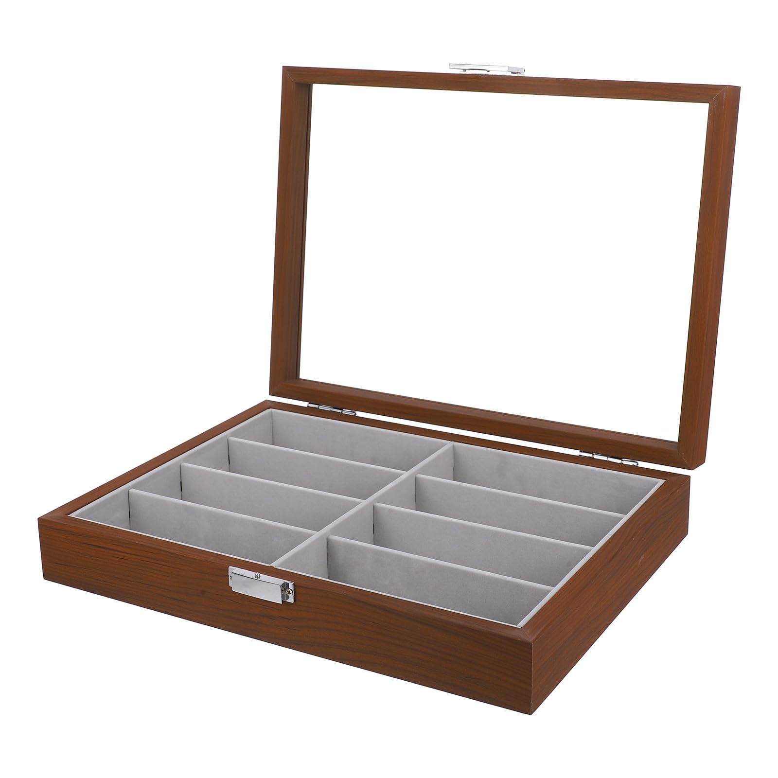 Brillenvitrine mit 8 Fächern Tragbares Design und Displayfunktion Sonnenbrillen Organizer für Damen und Herren für Sommeratmosphäre und Reisen