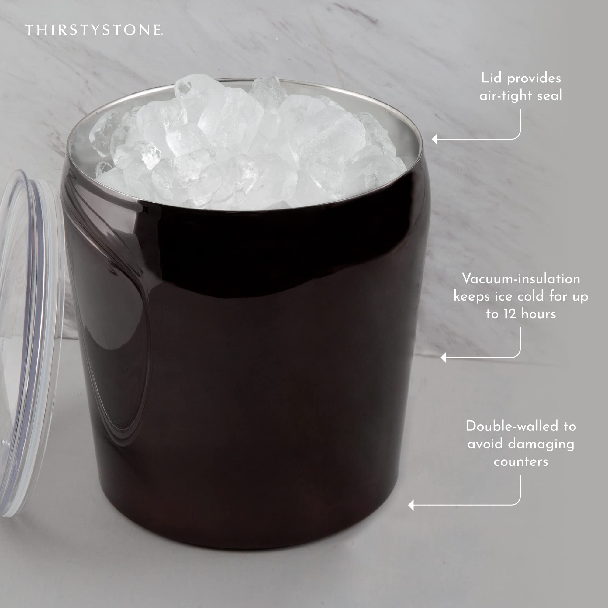 CAMBRIDGE Seau à Glace Isotherme en Acier Inoxydable de 3 litres, Arc-en-Ciel