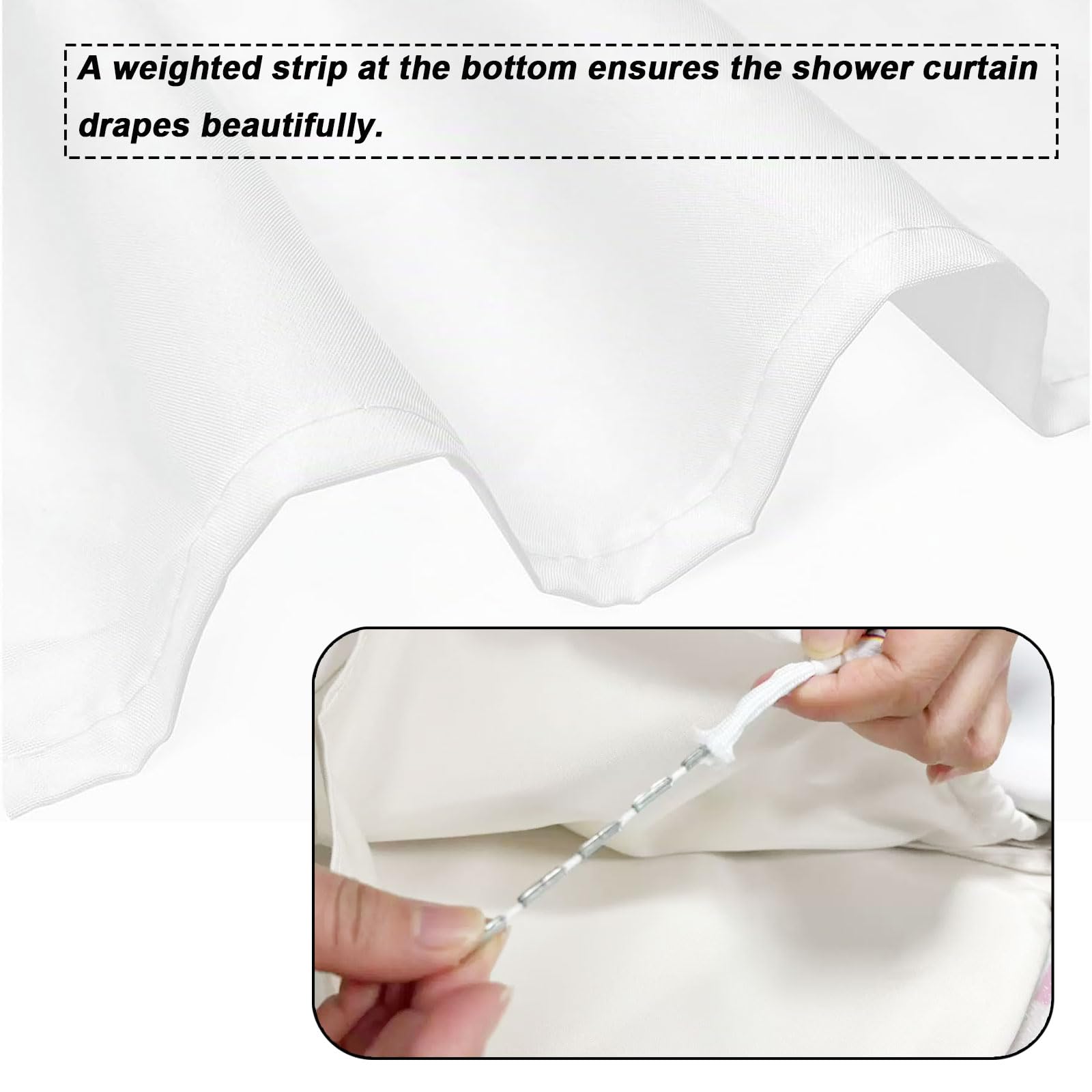 Tenda Doccia 175 x 220 cm Tessuto Lavabile Impermeabile Poliestere Tenda Vasca da Bagno con Ganci e Occhielli, Facile da Pulire per Bagno, Vasca da, Traliccio