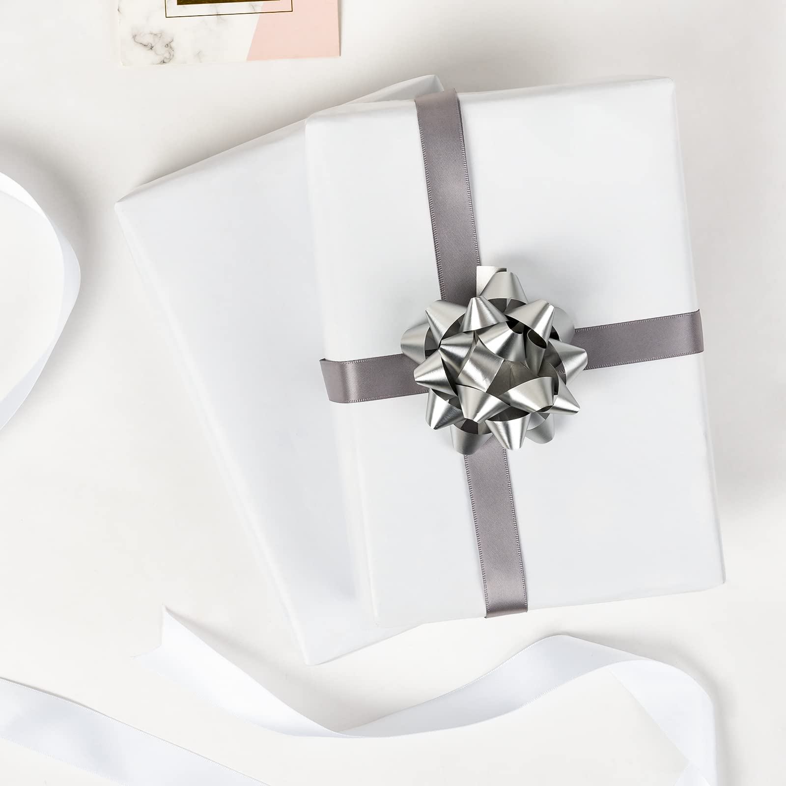Carta Da Regalo Double Face Bianco Opaco | Rotolo 43 Cm X 10 M | Qualità Spessa E Resistente | Per Matrimoni, Compleanni, Baby Shower | Ecologica - 5