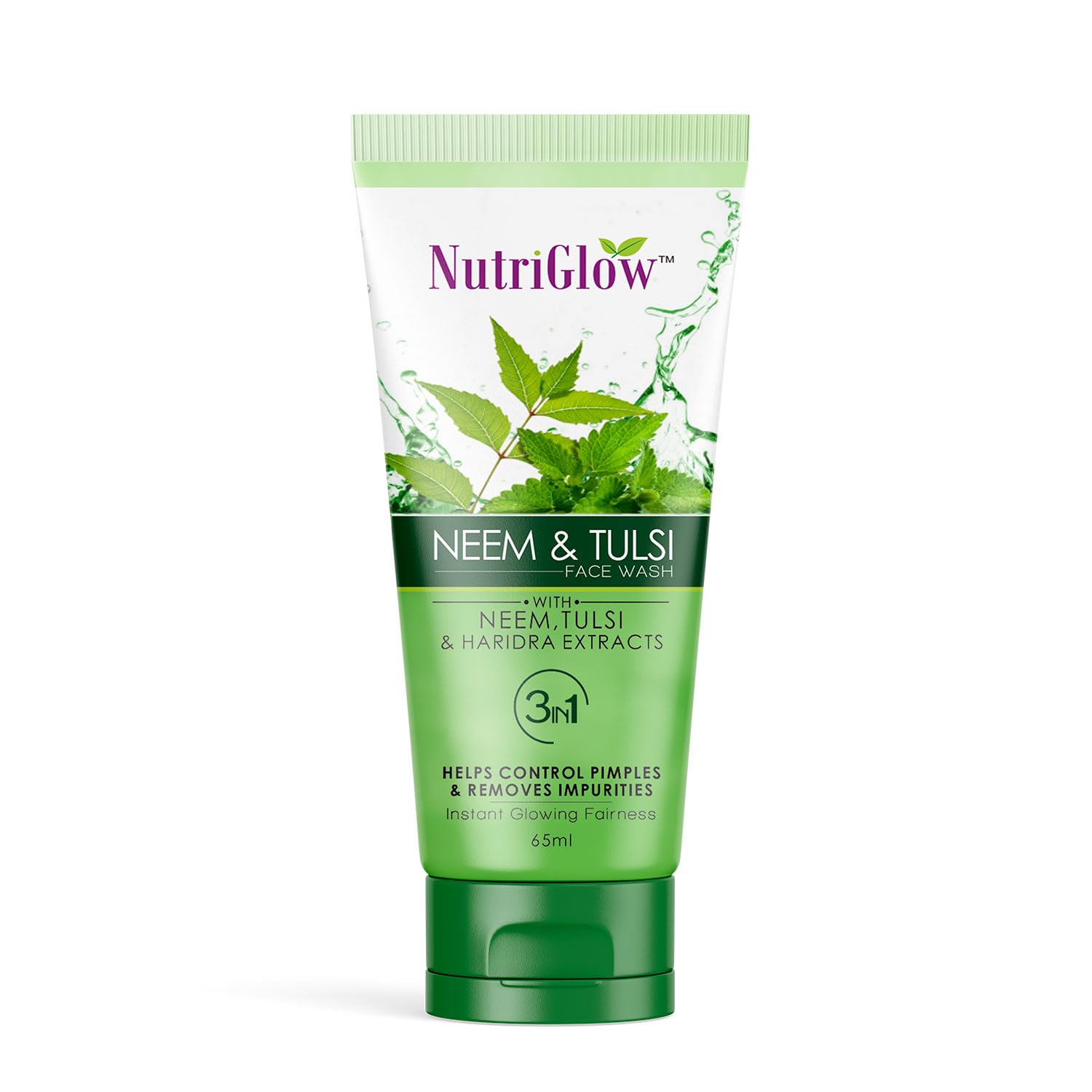 NutriGlow Neem & Tulsi Face Wash Haridra Extracts Removes Impurities Control Pimples (65 Ml)-image-12