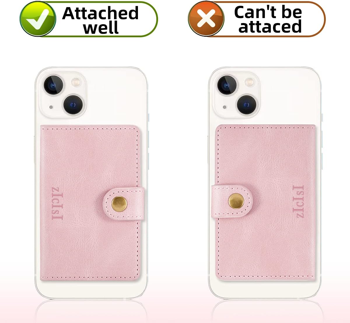 Magnetic Wallet with 5 Card Holders Compatible with MagSafe for iPhone 17/16/15/14 Pro Max/14 Pro/14 Plus/13/12 Series with RFID Protected,Vegan Leather,Pink - Image 6