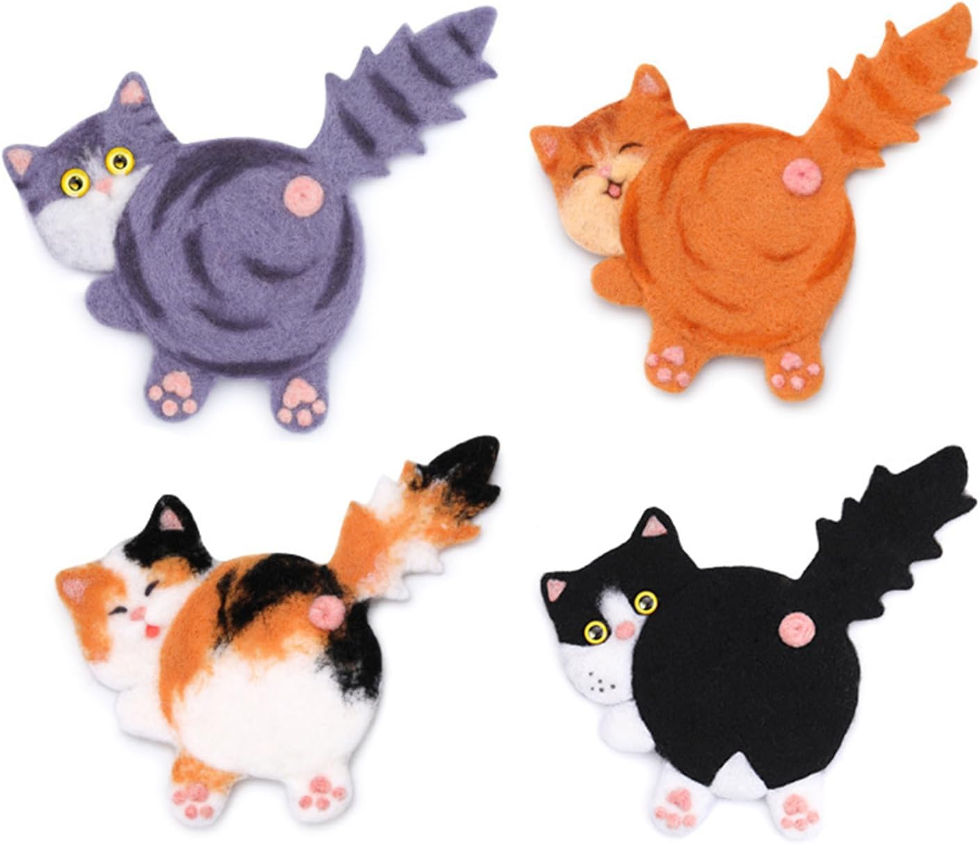 KASSDDF Cats Coasters Needle Felting Starter Kits Wool Tool Supplies Set