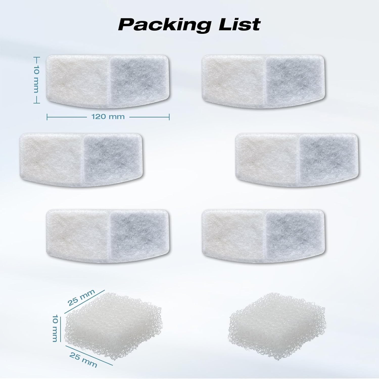 OYEEICE 6Pcs Katzen Trinkbrunnen Filter Set, Haustier Katzenbrunnen Filters Ersatz für OYEEICE Katzen Trinkbrunnen